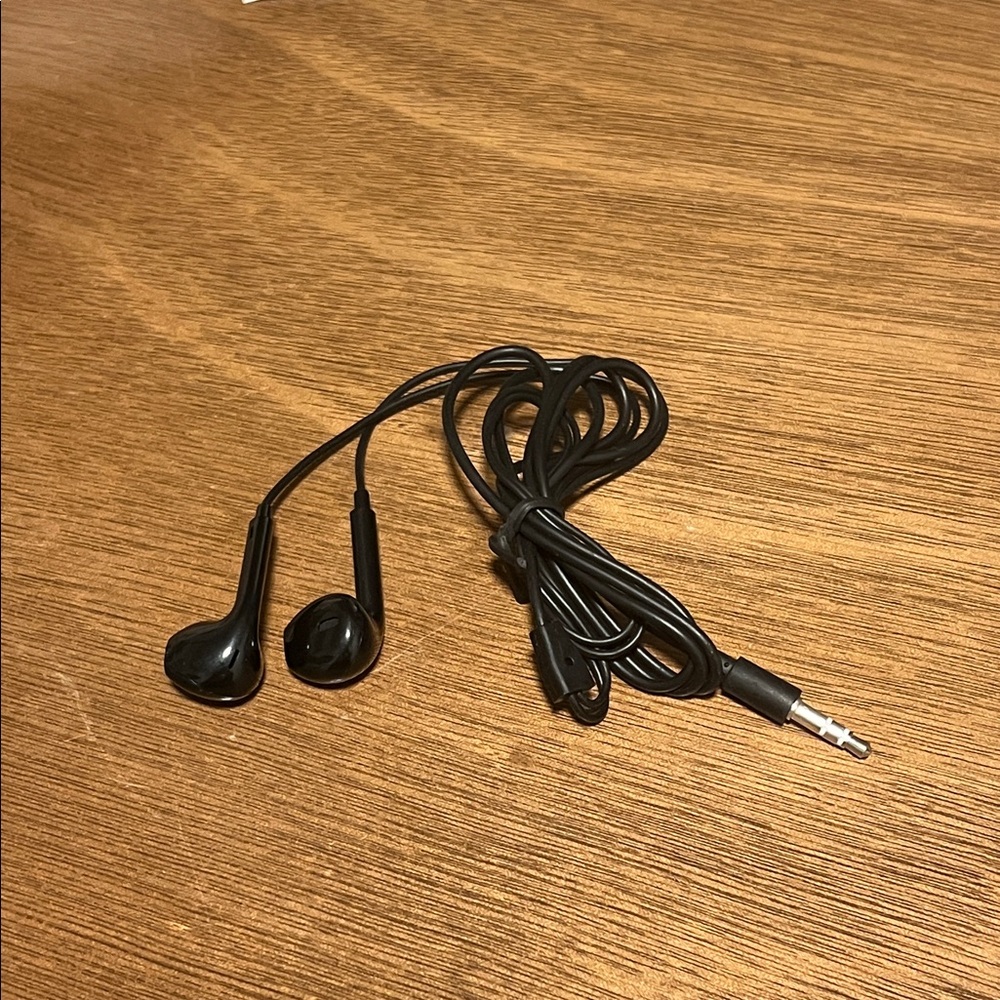 Black wired headphones